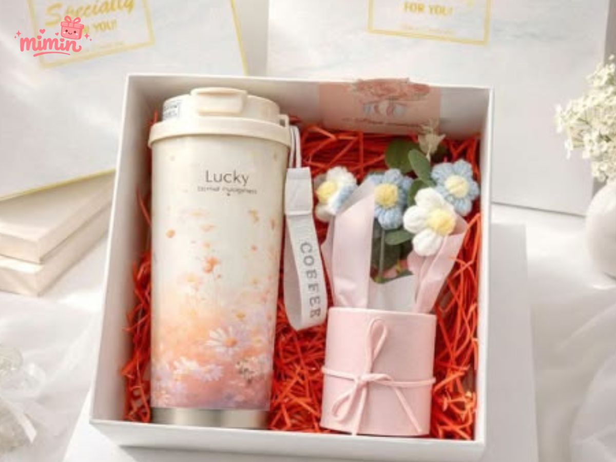 set quà bình giữ nhiệt tên thương hiệu