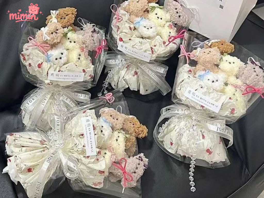 tự làm những bông hoa gấu bông làm quà sinh nhật cho mẹ